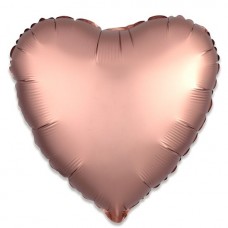 Folieballon hart satin rosé koper (zonder helium)
